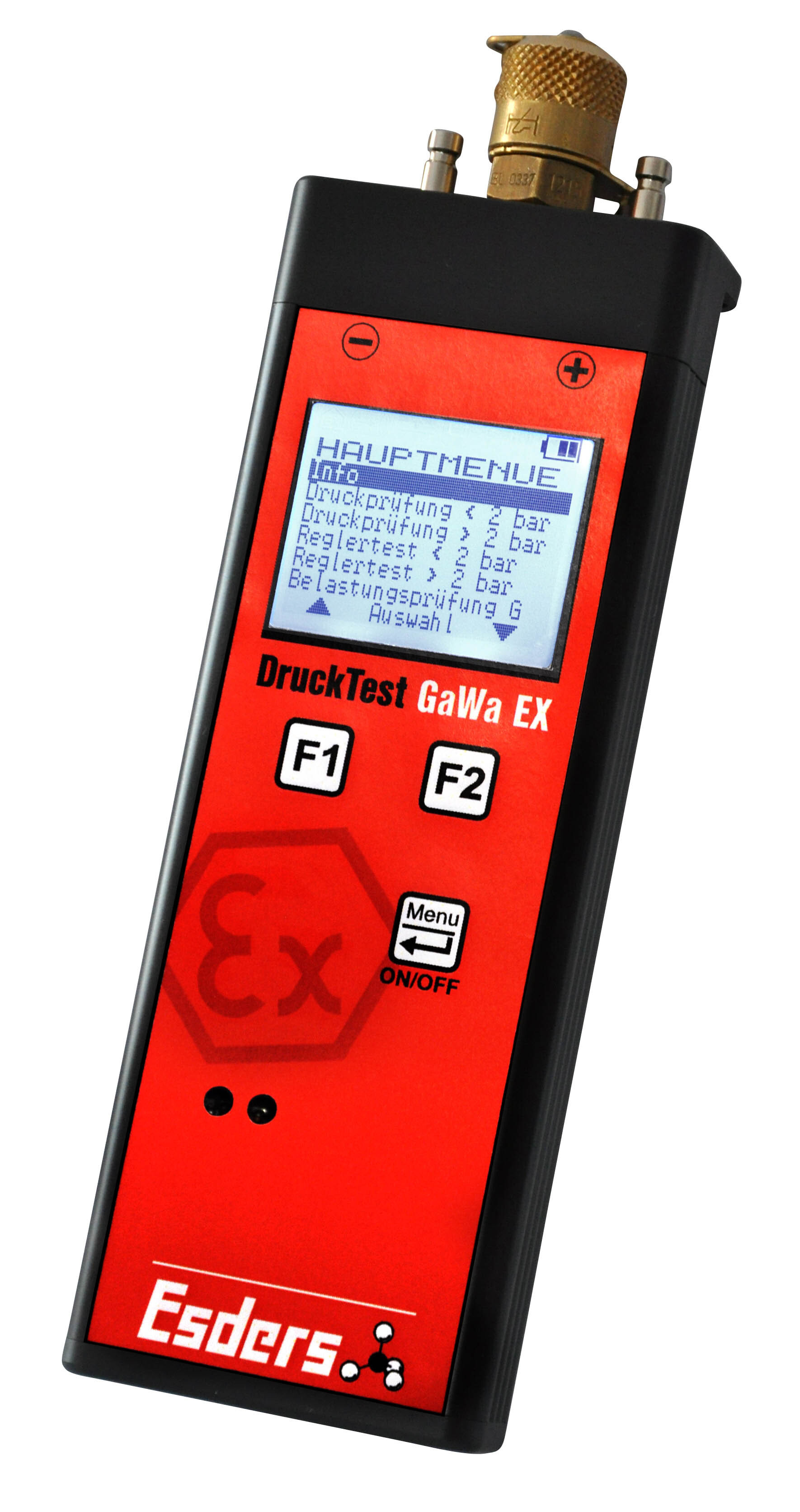 DruckTest GaWa EX HMG2 Batterie 2/50 bar
Messbereich 0-2 bar und 0-50 bar