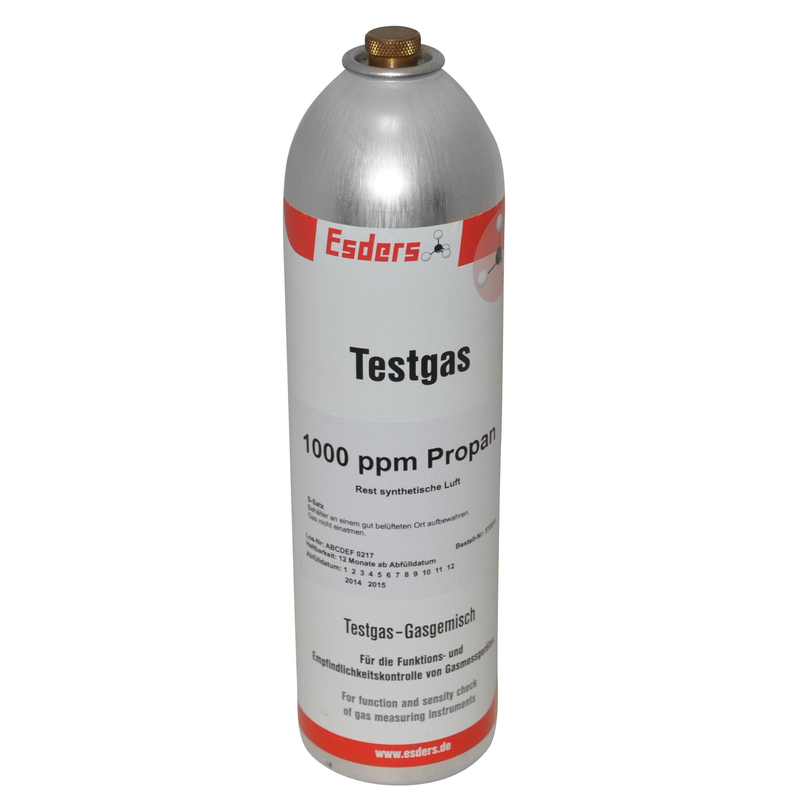 Test gas can 1000 ppm propane 1 l - 12 bar
