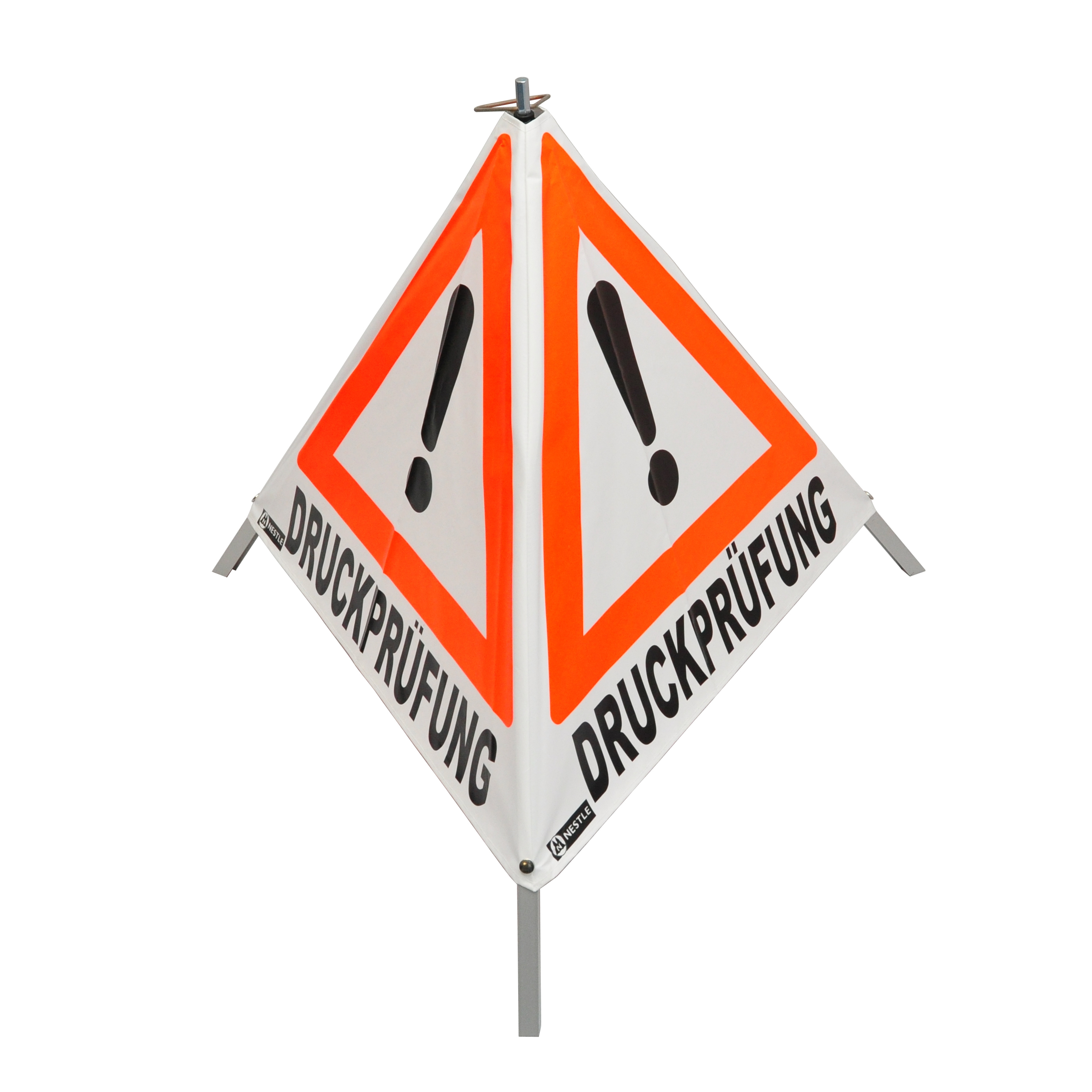 Waarschuwingsbord drukbeproevingen