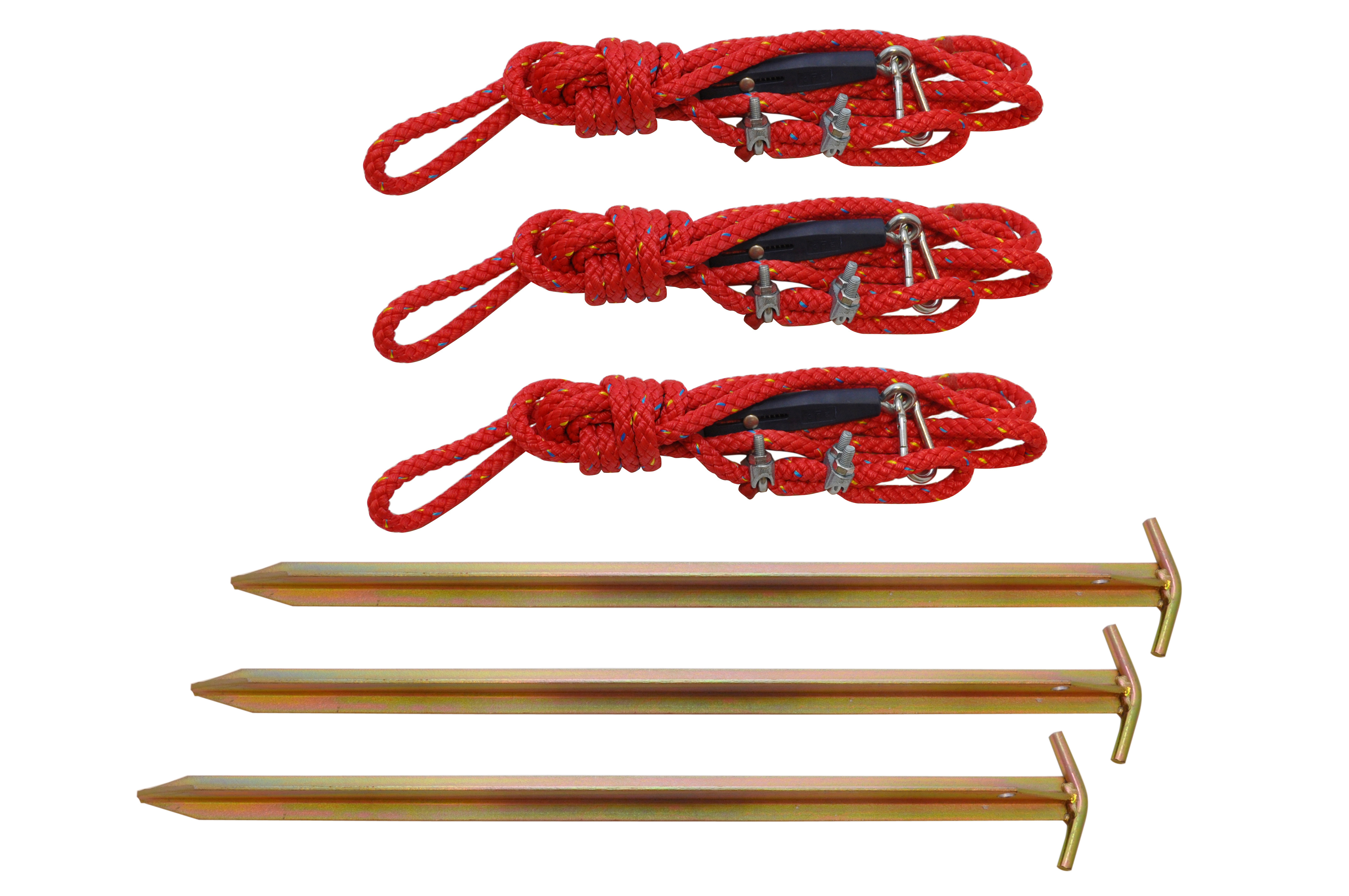 Guy rope set for gas standpipe/mobile flare XL