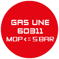 Optie Gas UNE 60311 MOP<=5bar