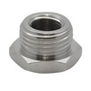 Reduction external thread 1/2" - internal thread 1/4" brass nickel-plated