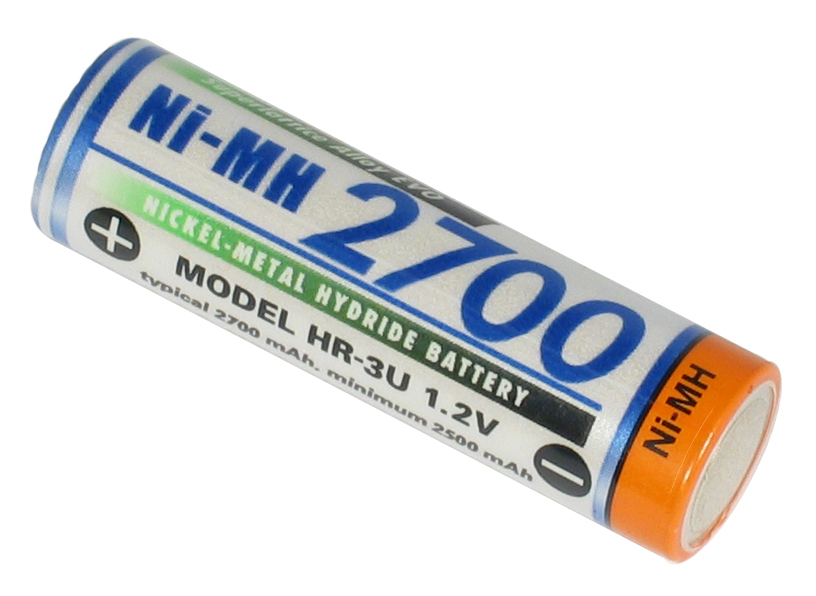 Batterij 1,2 Volt/2,7 Ah mignon NiMH

