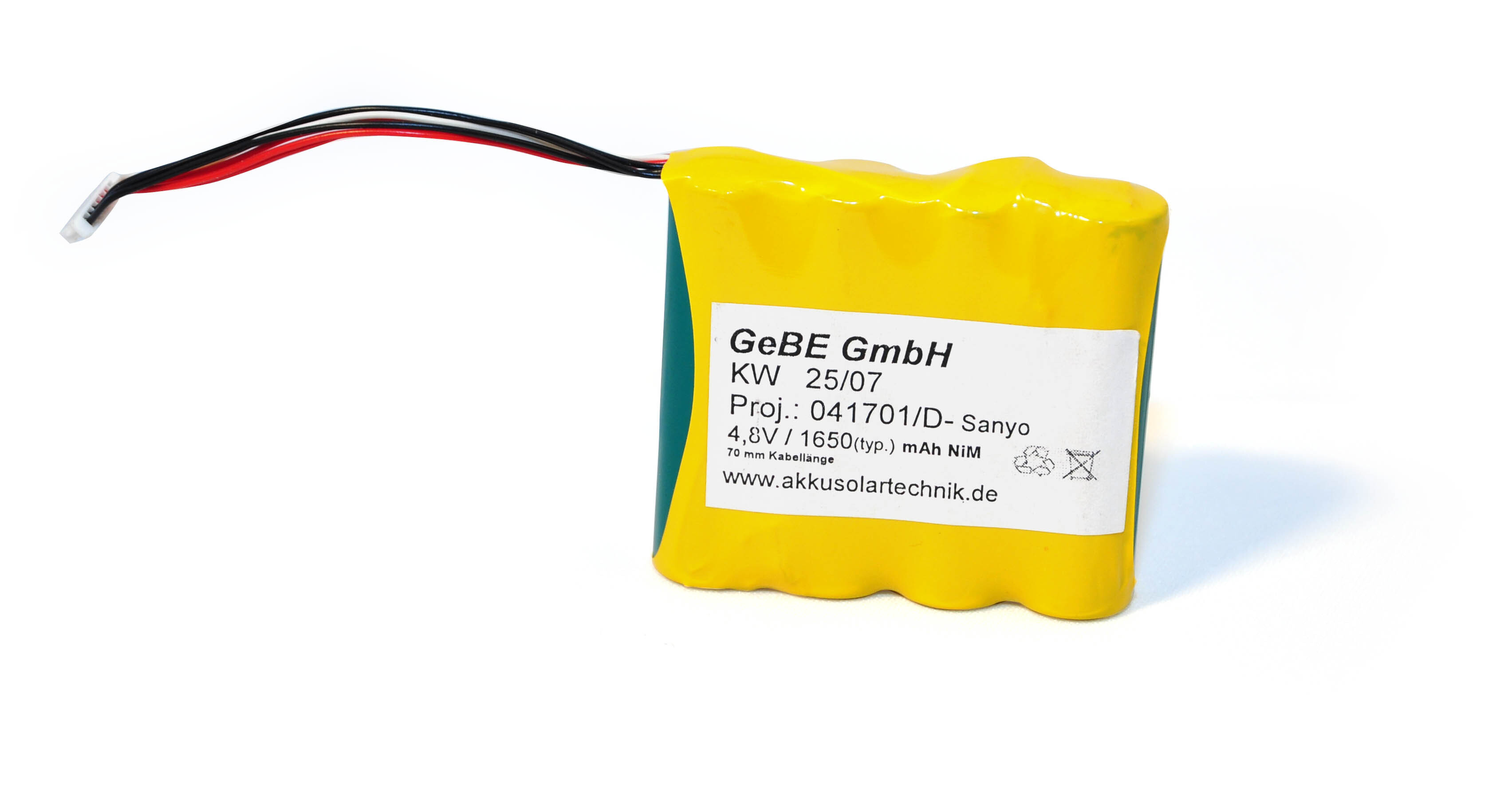 Rechargeable battery pack for thermal printer IR 58 mm 4,8 V, 1650 mAh NiMH