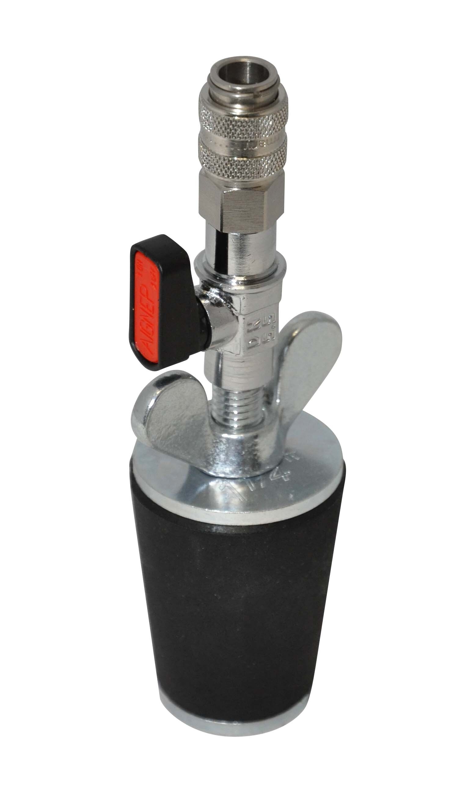 Test plug 1 1/4" conic with ball valve and coupling S 21 cone diameter 30 - 40 mm