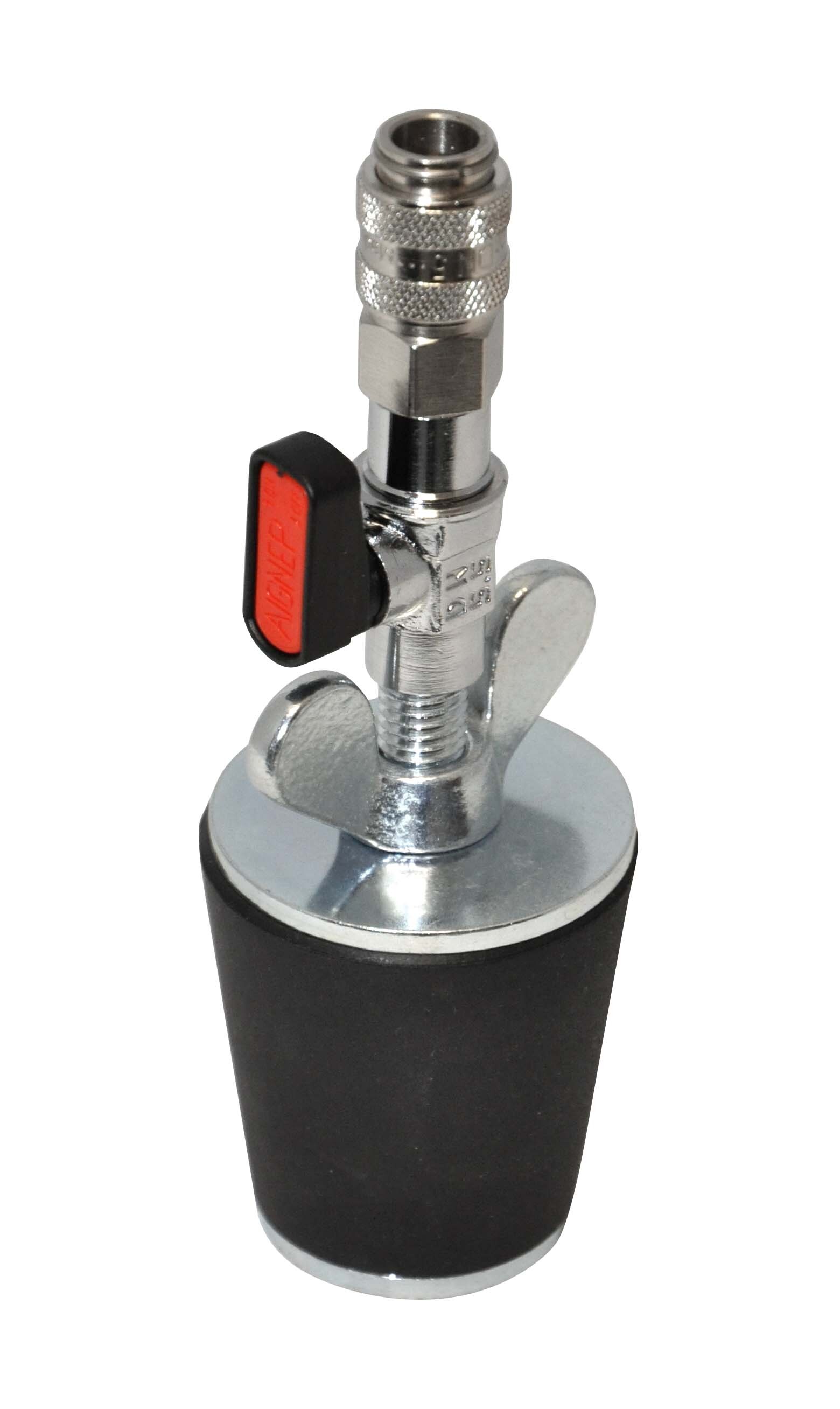 Test plug 1 1/2" conic with ball valve and coupling S 21 cone diameter 35 - 45 mm
