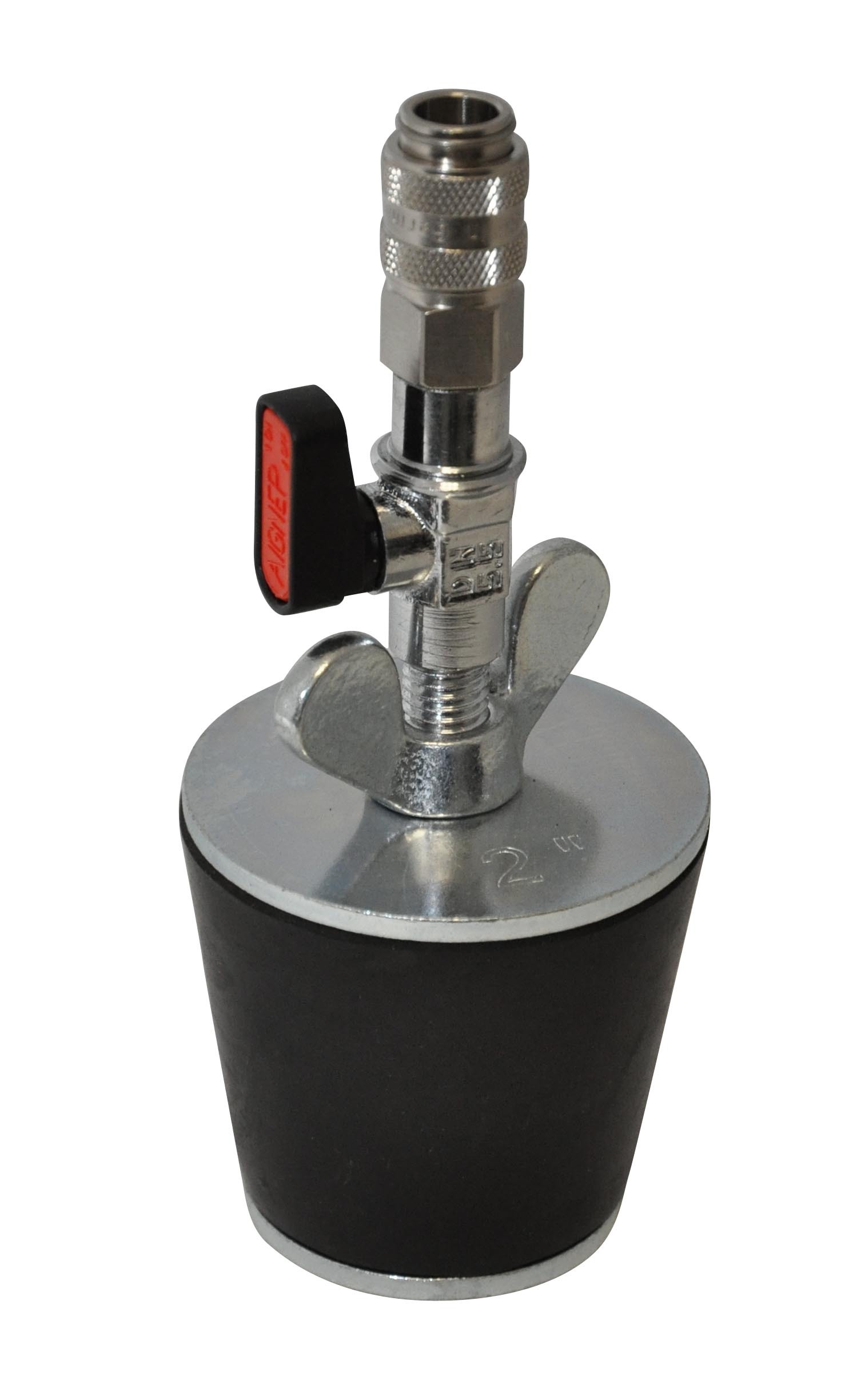 Test plug 2" conic with ball valve and coupling S 21 cone diameter 45 - 60 mm