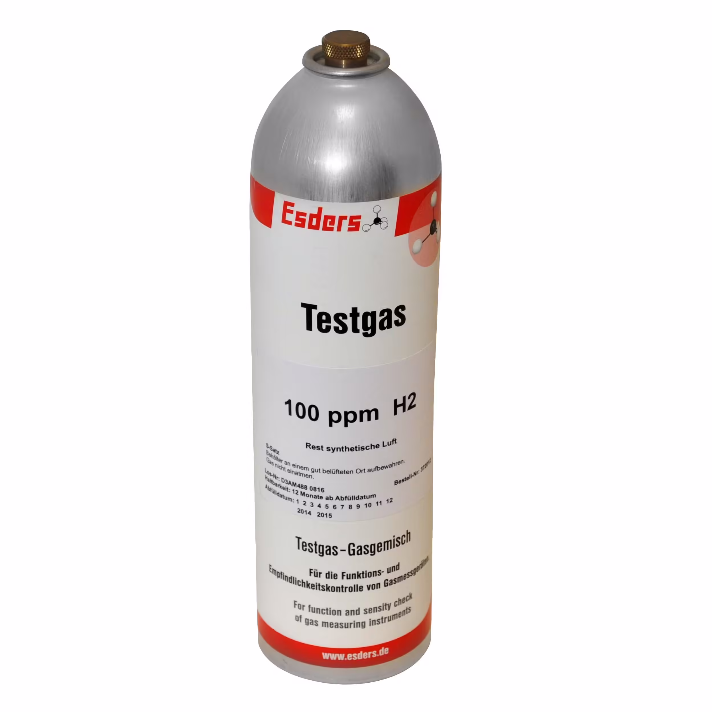 Test gas can 100 ppm hydrogen  1 l - 12 bar rest: synthetic air