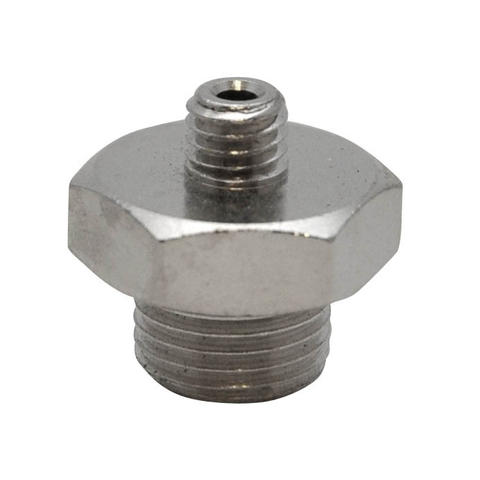 Doppelnippel AW M5 - AW 1/8, Messing vernickelt