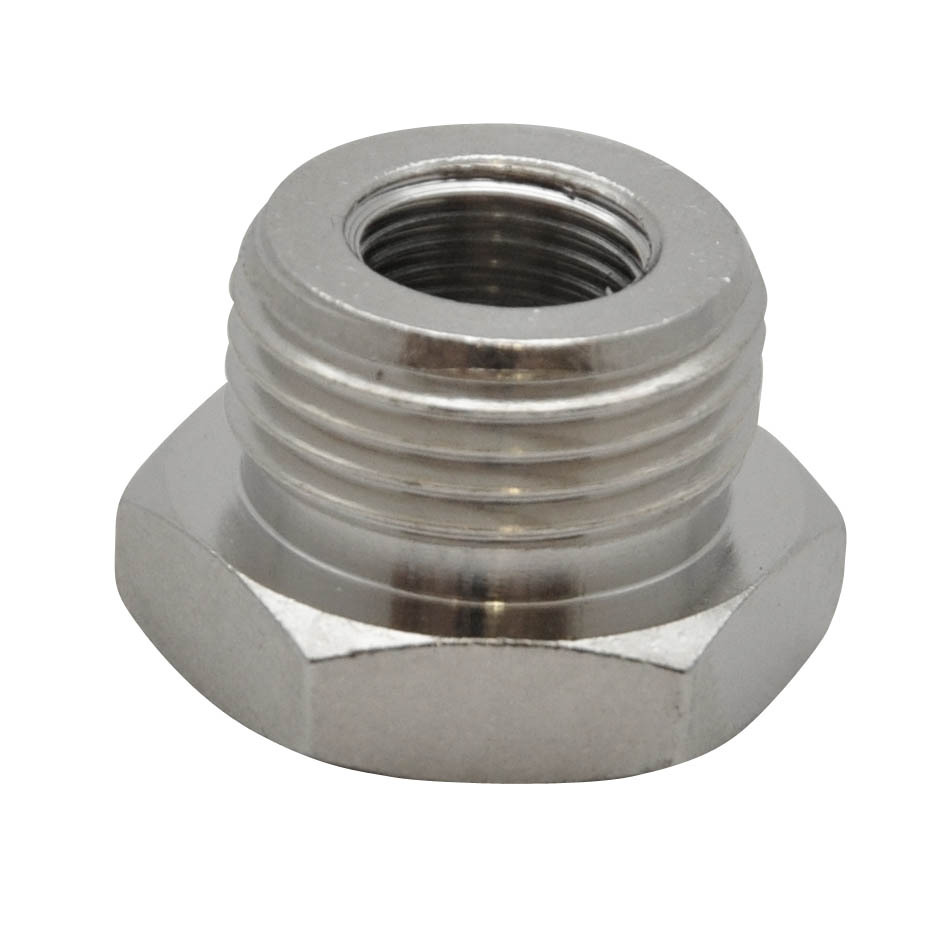 Verloopadapter uitw. 3/8" - inw. M5 Messing vernikkeld
