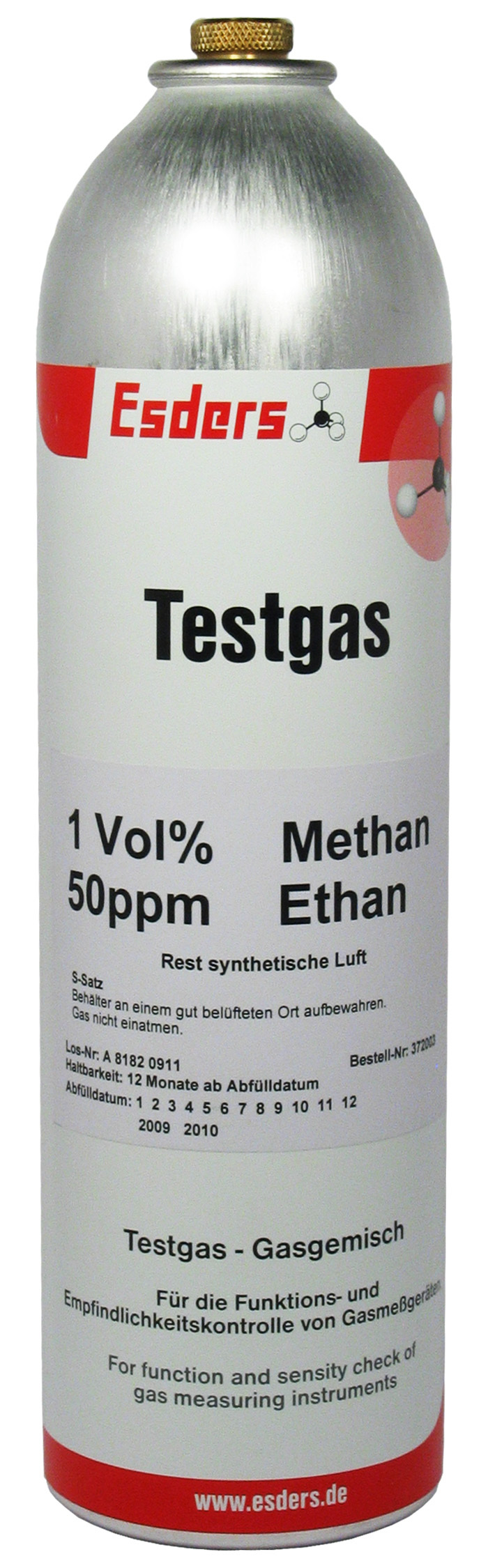 Test gas can ethane 1 l - 12 bar