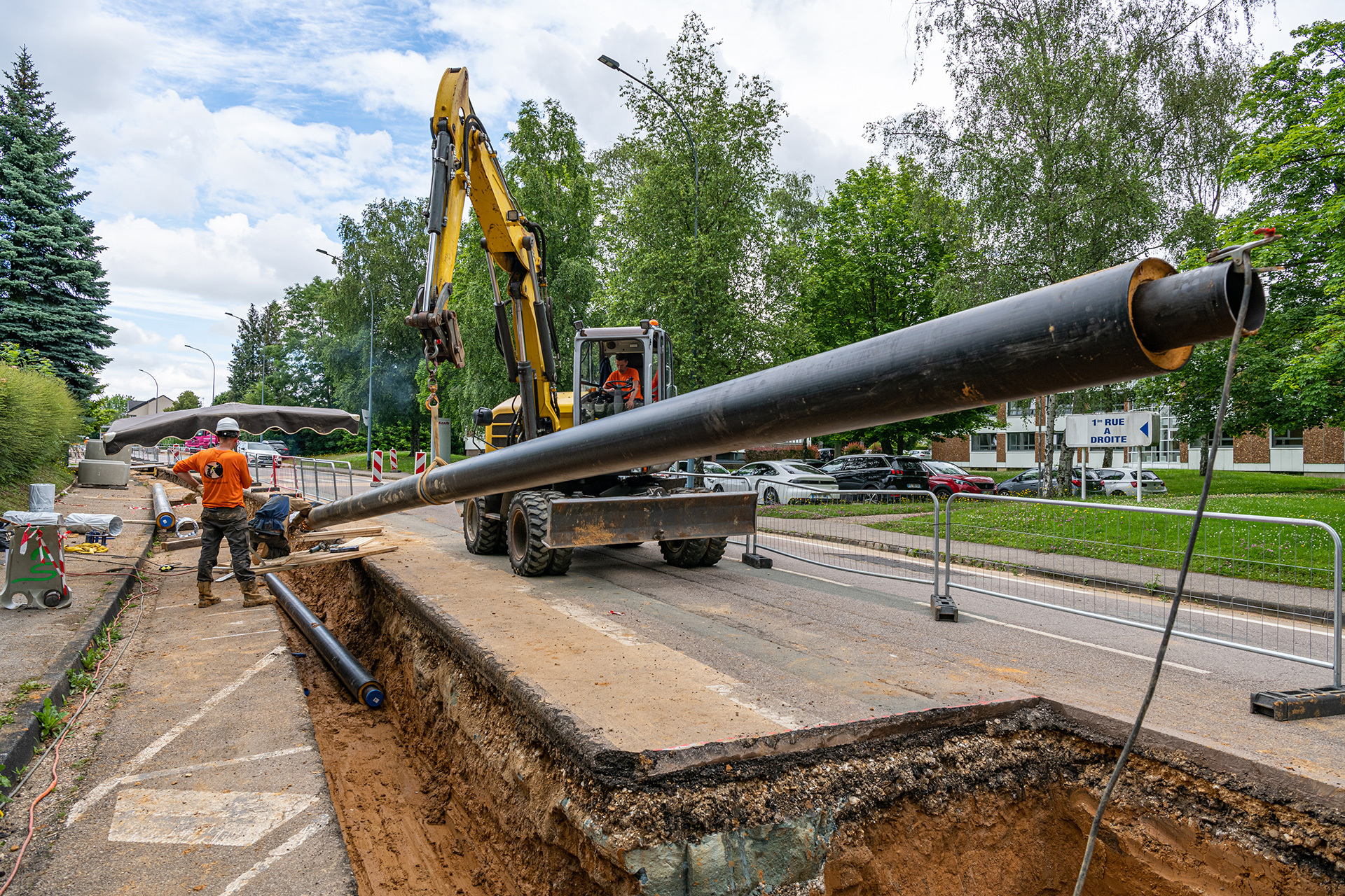 New district heating pipes are being laid